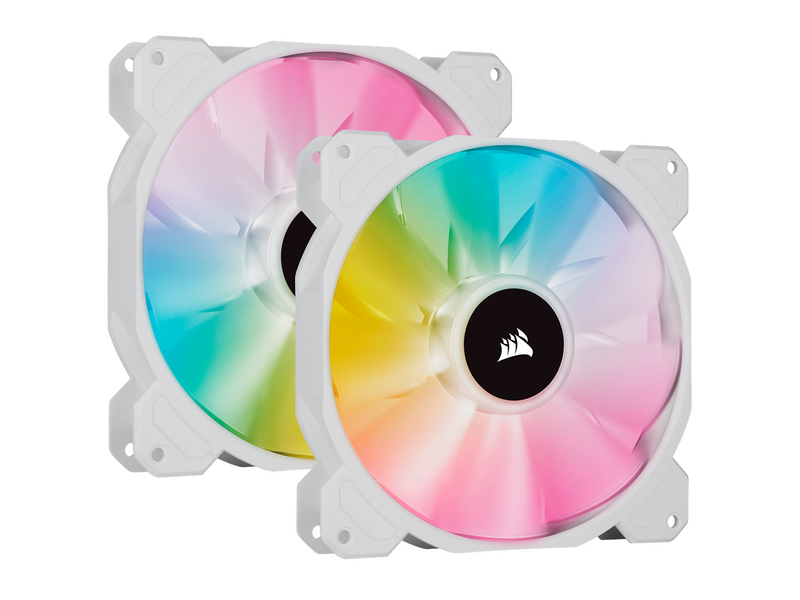 Corsair iCUE SP140 RGB Elite Performance White - Kit with iCUE Lighting Node CORE - Gehäuselüfter - 140mm - Weiß mit RGB-Beleuch
