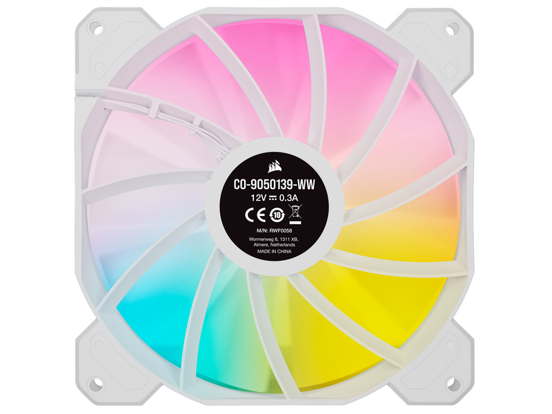 Corsair iCUE SP140 RGB Elite Performance White - Kit with iCUE Lighting Node CORE - Gehäuselüfter - 140mm - Weiß mit RGB-Beleuch