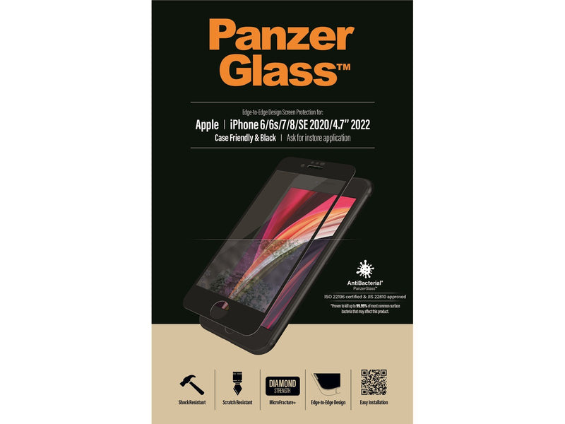 PanzerGlass Screen Protector Apple iPhone 8 | 7 | 6s | 6 | SE (2020/2022) | Edge-to-Edge