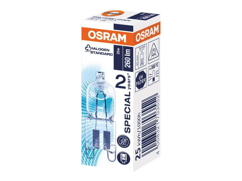 Osram Halogenglühlampe Halopin Oven 25W 2700K G9