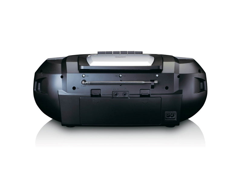 Lenco SCD-720SI - Portable Boombox with DAB+/FM radio Bluetooth® CD Casette Recorder and USB player - Silver - DAB/DAB+/FM - Ste
