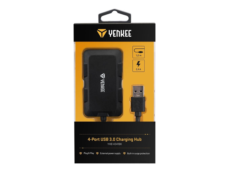 Yenkee YHB 4341BK - hub - 4 ports USB-Hubs - 4 - Schwarz