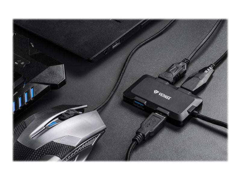 Yenkee YHB 4341BK - hub - 4 ports USB-Hubs - 4 - Schwarz