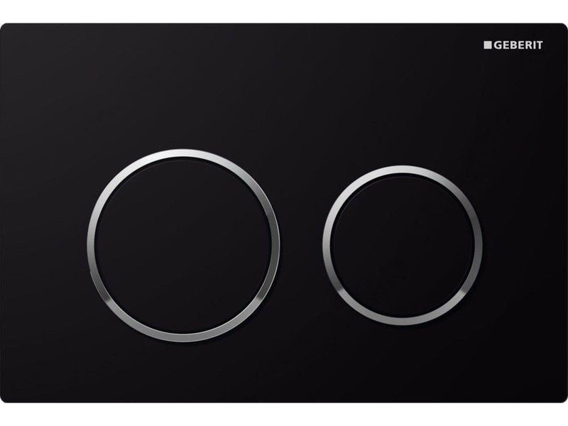 Geberit actuator plate omega20 for dual flush: black / bright chrome / black