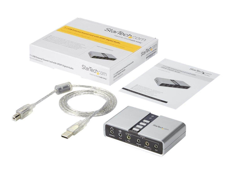 StarTech.com 7.1 USB Audio Adapter Sound Card mit SPDIF Digital Audio