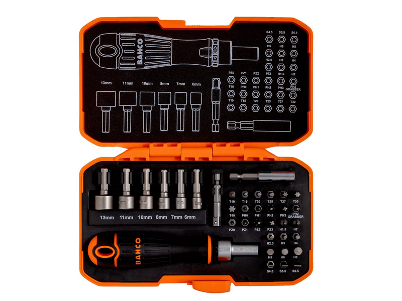 BAHCO x36 bit set with ratchet handle
