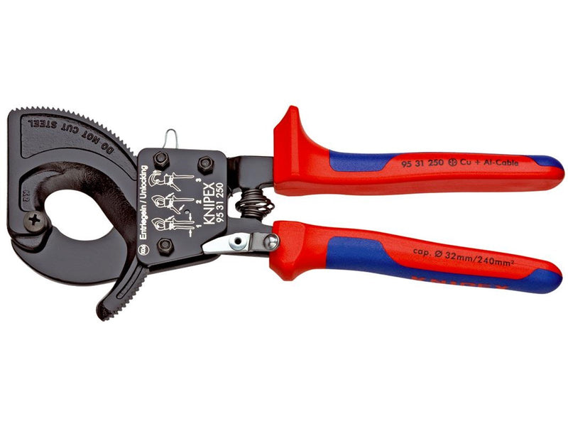 KNIPEX Kabelschneider, (Ratschenprinzip)