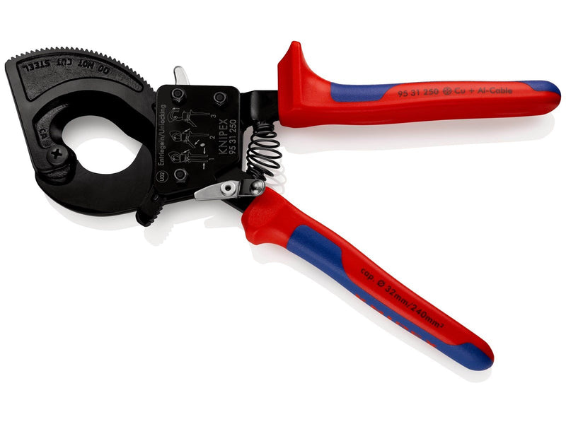 KNIPEX Kabelschneider, (Ratschenprinzip)