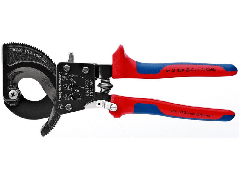 KNIPEX Kabelschneider, (Ratschenprinzip)