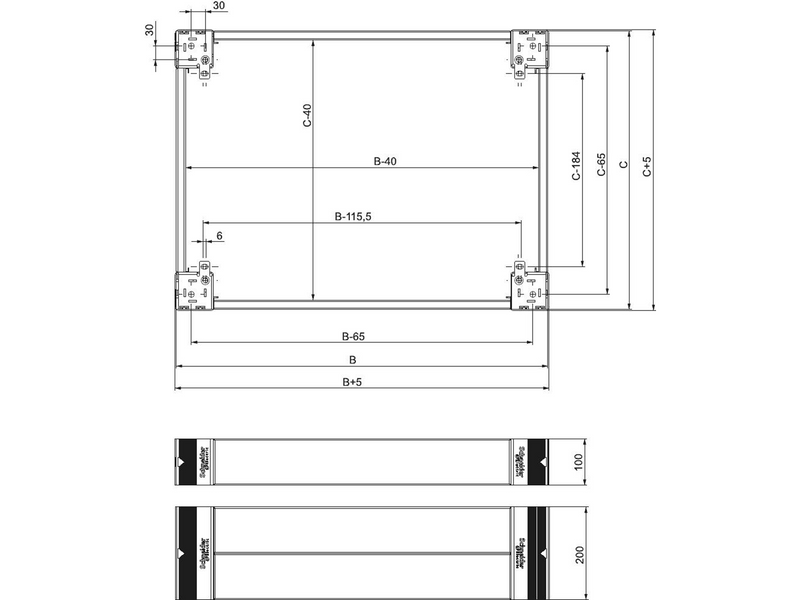 Schneider Electric 4 plinth side panels 200x400