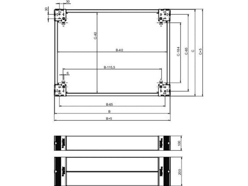 Schneider Electric 4 plinth side panels 200x400