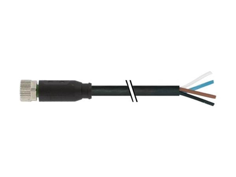 Murrelektronik M8 female 0° with cable pvc 4x0.25 bk ul/csa 5m 7000-08061-6110500
