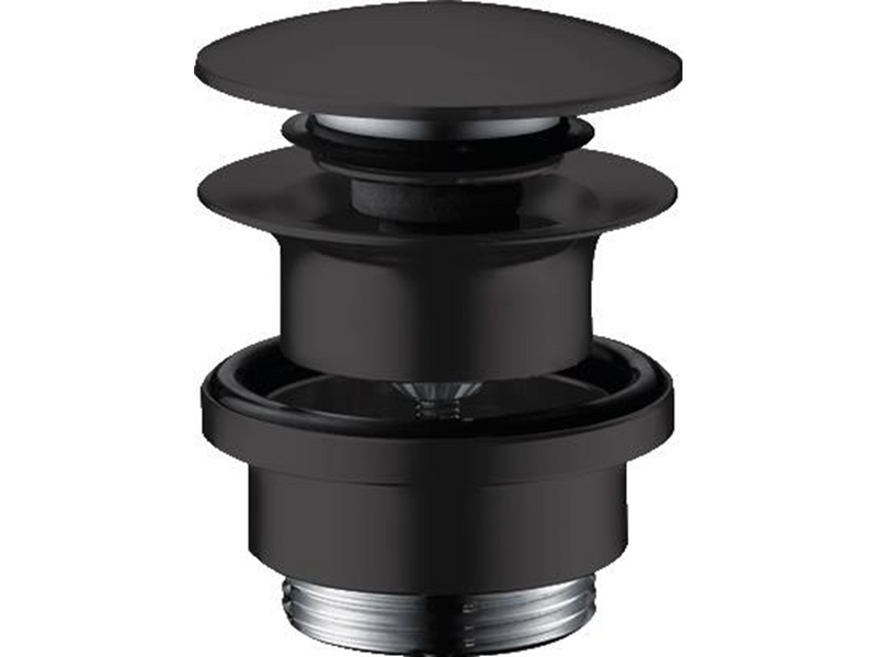 Hansgrohe waste set brass push-open for basin and bidet mixers matt black