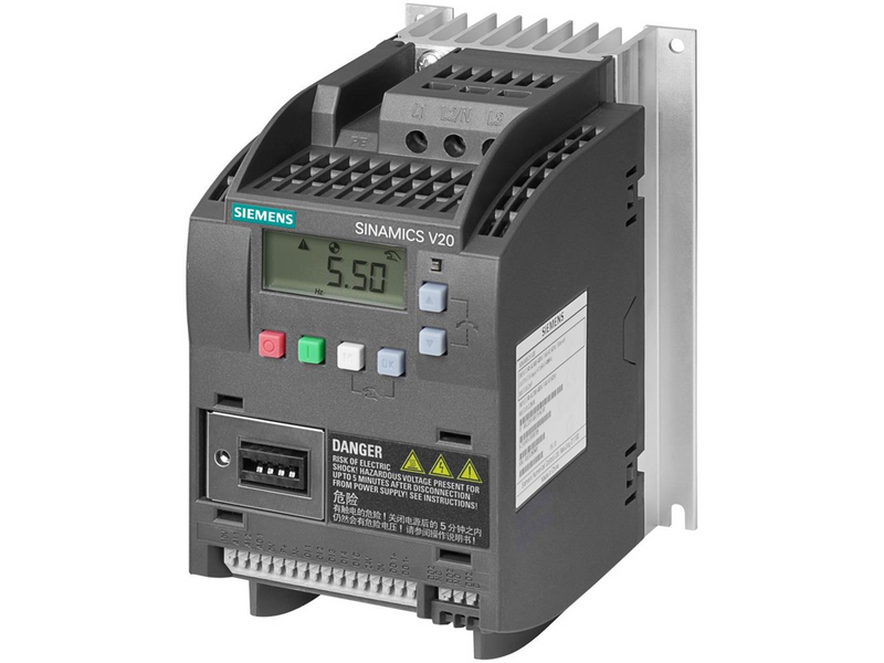 Siemens Sinamics v20 1ac200-240v -10/+10% 47-63hz rated power 0.25kw ip20/ ul open type size:fsaa 68x142x108(wxhxd) integrated f