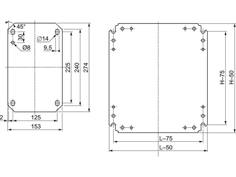 Schneider Electric Plain mount. plate 600x500