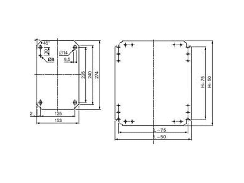 Schneider Electric Plain mount. plate 400x300