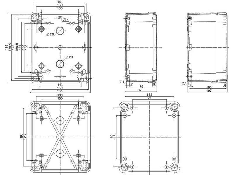 Schneider Electric Abs ind box 192x164x87 lo tr