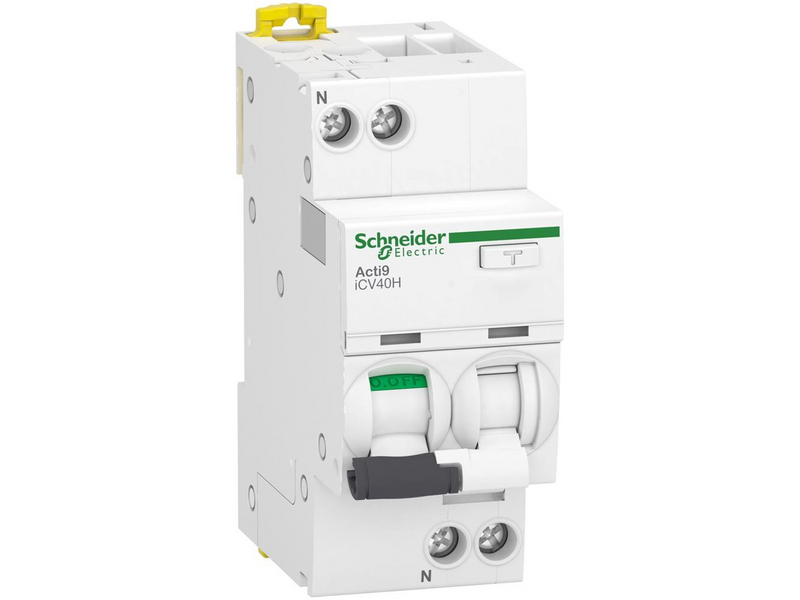 Schneider Electric Acti9 combination circuit breaker  icv40n 3p+n 10a c 30ma 6ka kl. a 36 mm
