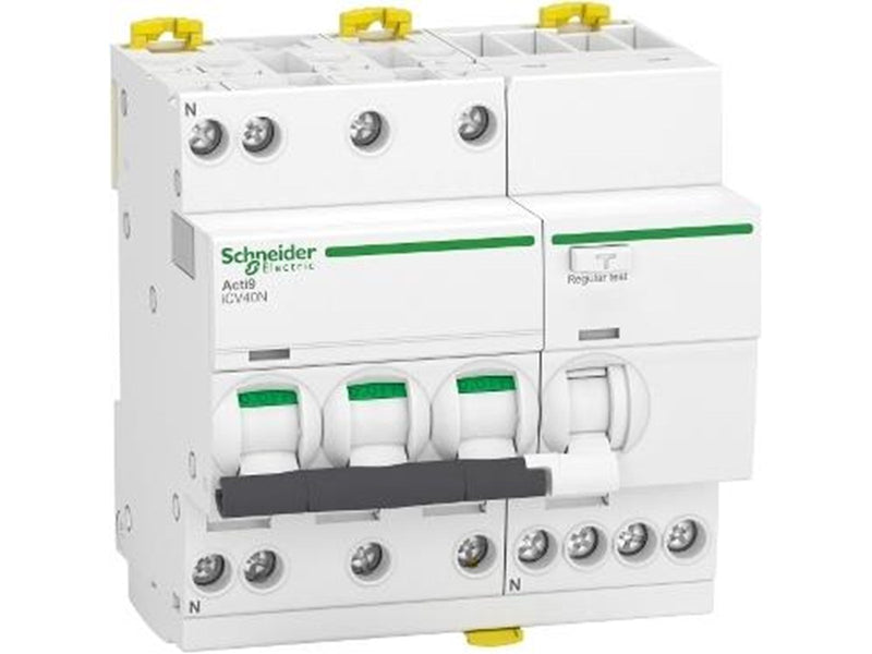 Schneider Electric Kombiafbryder rcbo icv40n 3 pol + nul c-karakteristik 16a 30ma klasse a