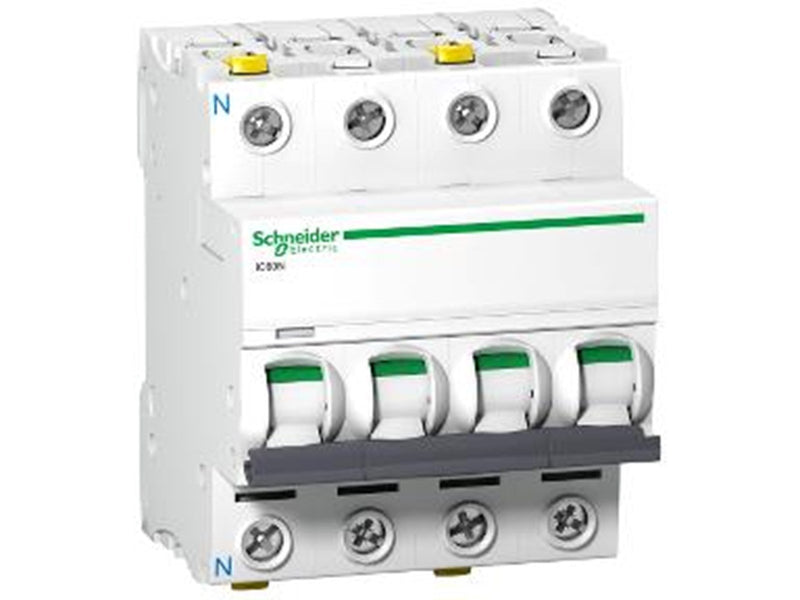 Schneider Electric Acti9 ic60n 3p-n 2a dobbelt terminal c-karakteristik 6/10ka 230v b:72 mm