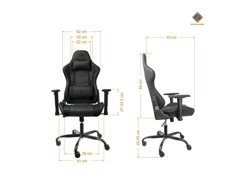 Deltaco GAMING Gaming Stuhl - Aluminiumrahmen - Bis zu 110 kg