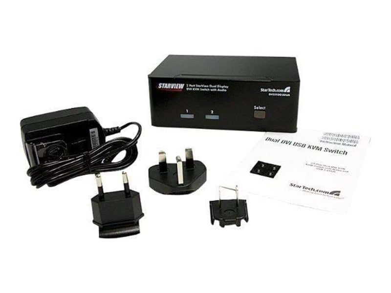 StarTech.com 2 Port Dual DVI USB KVM Switch w/ Audio & USB Hub - KVM / Audio / USB Switch - 2 Anschlüsse