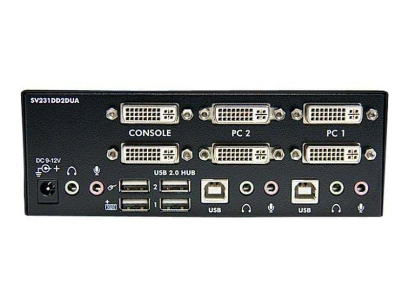 StarTech.com 2 Port Dual DVI USB KVM Switch w/ Audio & USB Hub - KVM / Audio / USB Switch - 2 Anschlüsse