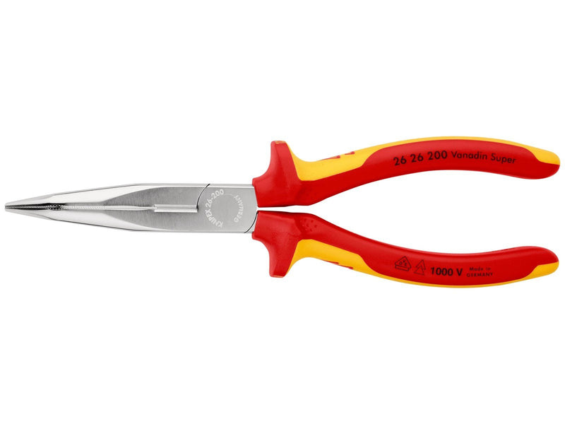 KNIPEX Flachrundzangen mit Schneide, (Storchschnabelzangen)