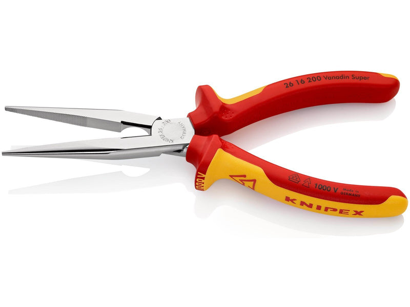 KNIPEX Flachrundzangen mit Schneide, (Storchschnabelzangen)