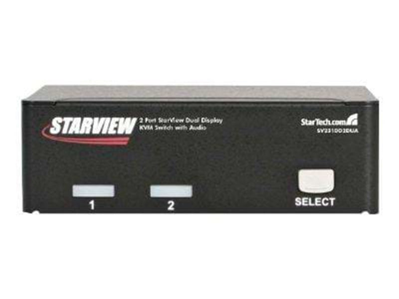StarTech.com 2 Port Dual DVI USB KVM Switch w/ Audio & USB Hub - KVM / Audio / USB Switch - 2 Anschlüsse