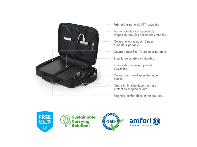 Dicota Eco Multi Base Laptop-Tasche für Laptop 15.6" | Schwarz