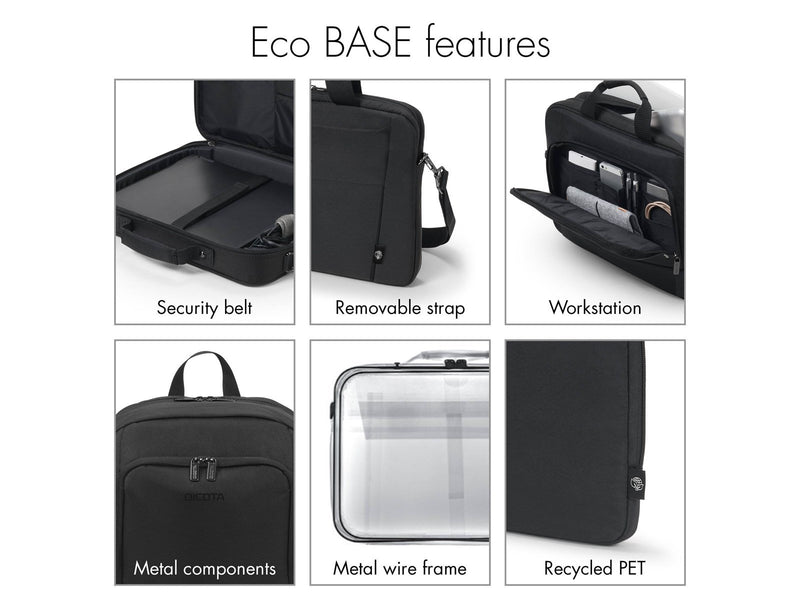 Dicota Eco Multi Base Laptop-Tasche für Laptop 15.6" | Schwarz