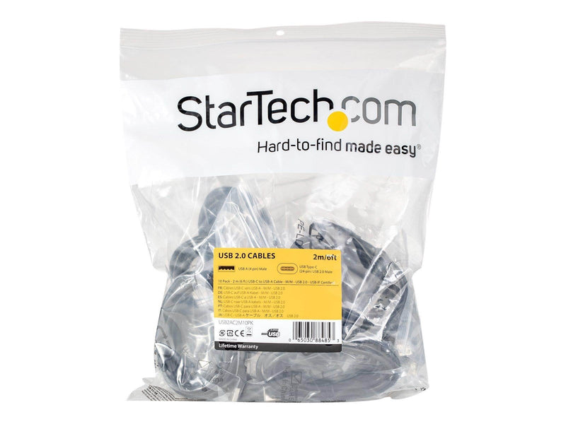 StarTech.com USB to USB C Cable - 2 m USB 2.0 Type C Cable 10 Pack - USB-C cable - USB to USB-C - 2 m