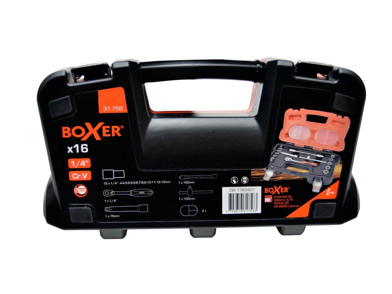 Boxer Socket set 1/4" - 16 pieces