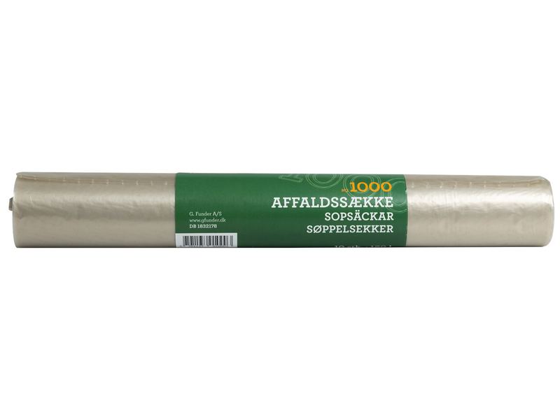 G.Funder Garbage bags clear 120 liters 10 bags per roll - standard quality