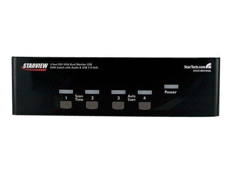 StarTech.com StarView 4 Port DVI VGA Dual Monitor KVM Switch USB mit Audio & USB 2.0 Hub - KVM / Audio / USB Switch - 4 Anschlüs