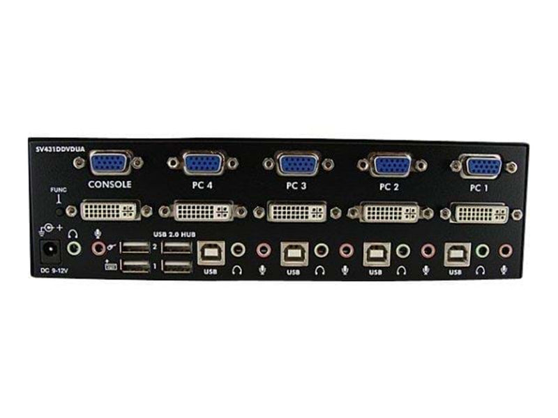 StarTech.com StarView 4 Port DVI VGA Dual Monitor KVM Switch USB mit Audio & USB 2.0 Hub - KVM / Audio / USB Switch - 4 Anschlüs
