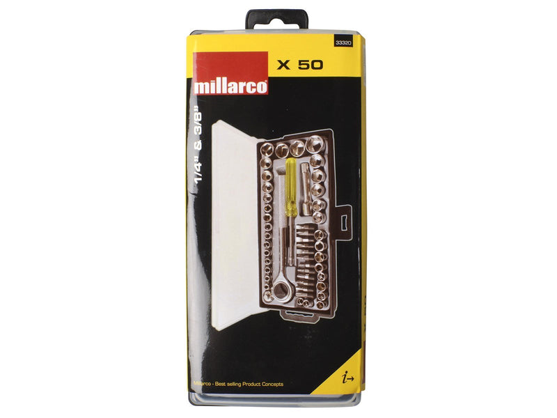Millarco Socket set 1/4" and 3/8" - 50 pieces