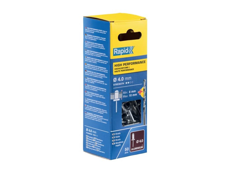 Rapid Rivets Ø4x14 HP Alu 50pcs+Drill Box