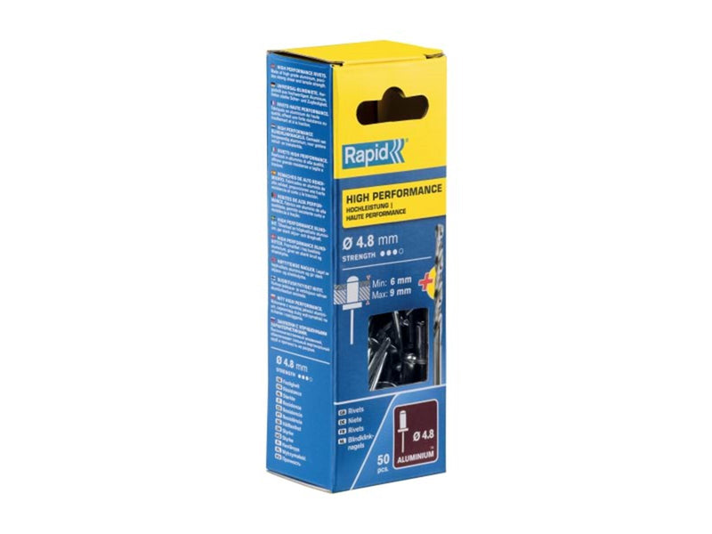 Rapid Rivets Ø4.8x12 HP Alu 50pcs+Drill Box