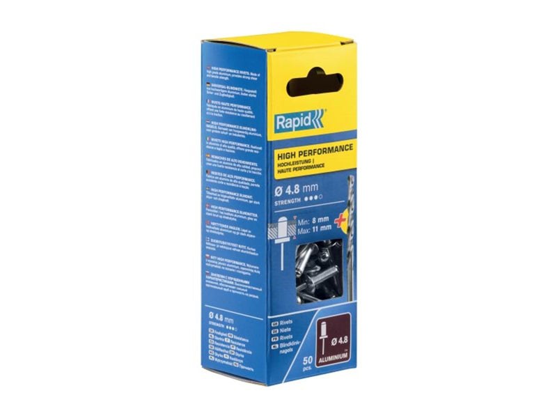 Rapid Rivets Ø4.8x14 HP Alu 50pcs+Drill Box