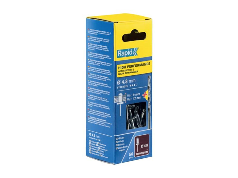 Rapid Rivets Ø4.8x16 HP Alu 50pcs+Drill Box