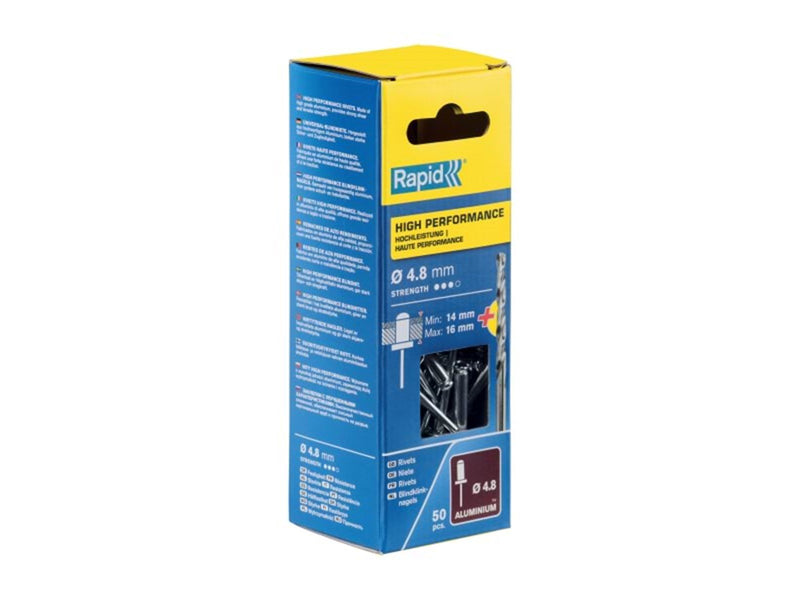 Rapid Rivets Ø4.8x20 HP Alu 50pcs+Drill Box