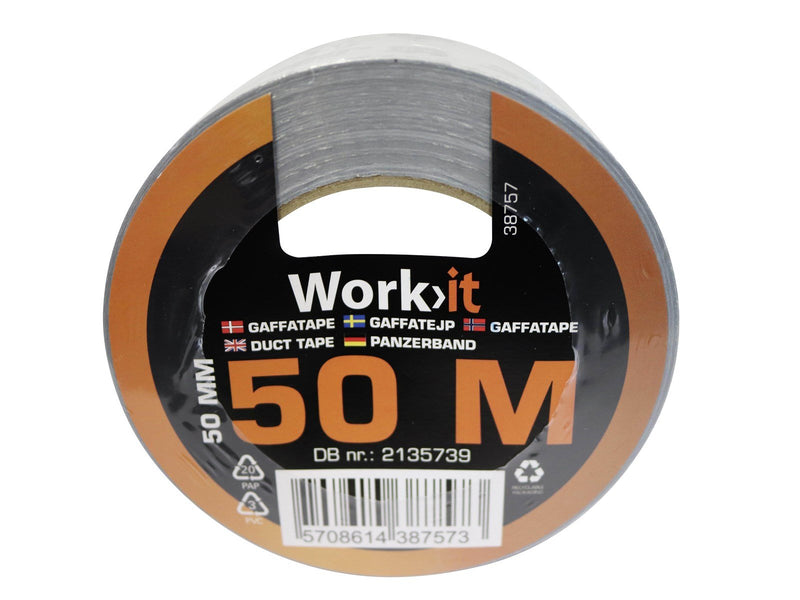 Workit Duct tape 50 mm × 50 m grey