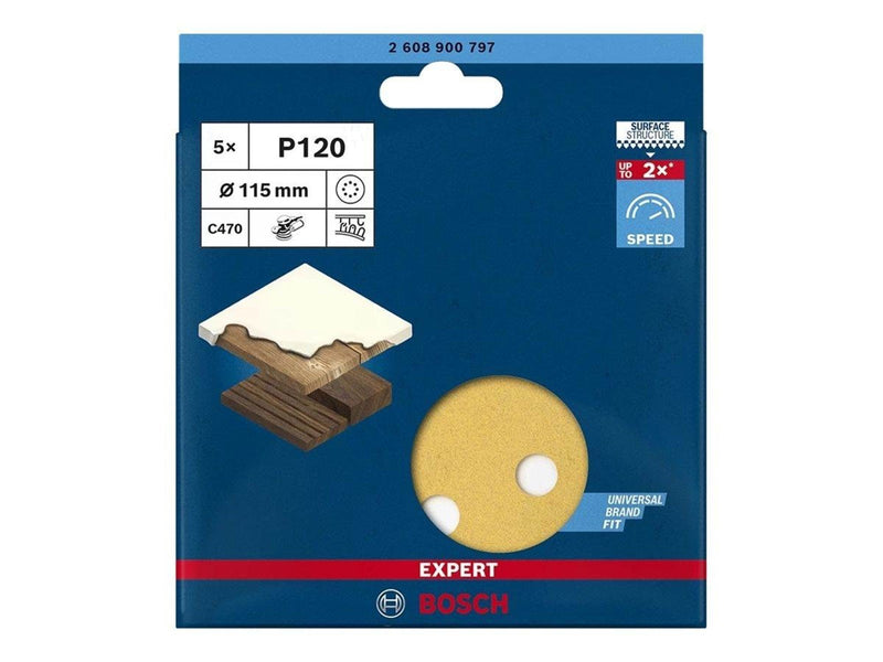 Bosch SLIBEBLAD EXC 115MM K120 8H 5 STK