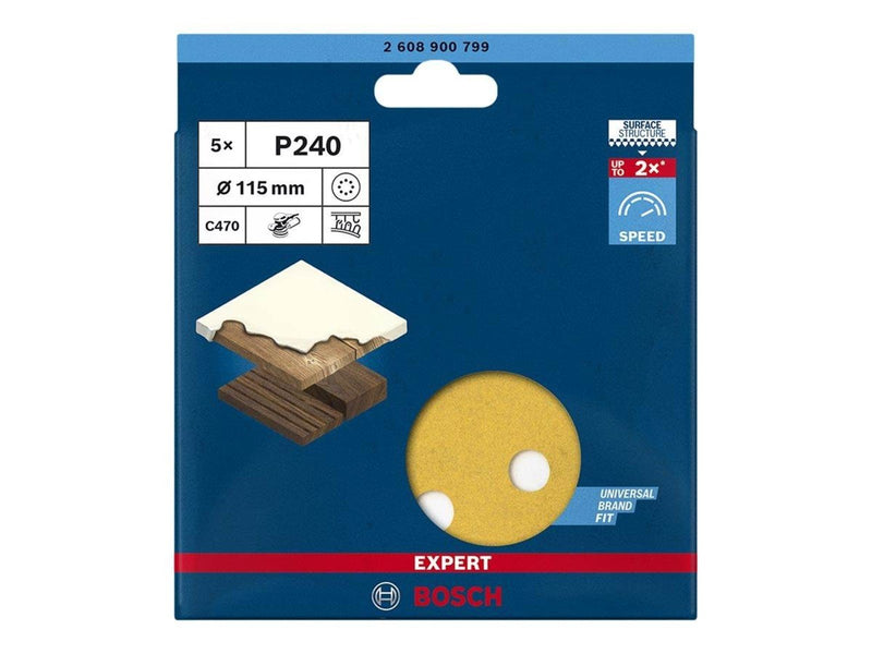 Bosch SLIBEBLAD EXC 115MM K240 8H 5 STK
