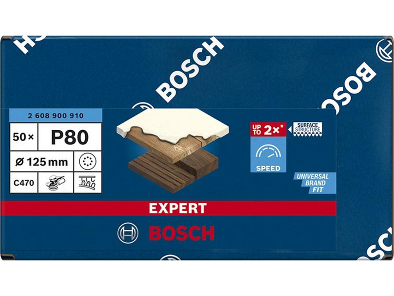 Bosch SLIBEBLAD EXC 125MM K80 8H 50 STK