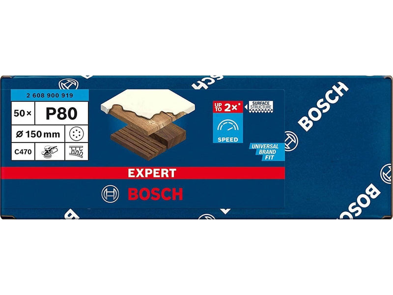 Bosch SLIBEBLAD EXC 150MM K80 6H 50 STK