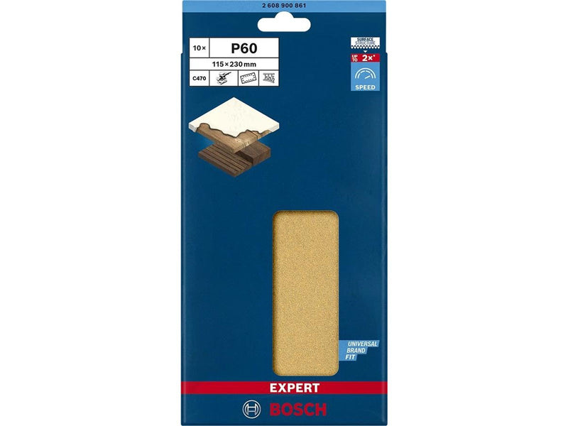 Bosch sanding blade flat 115x230mm k60 14h 10 pcs