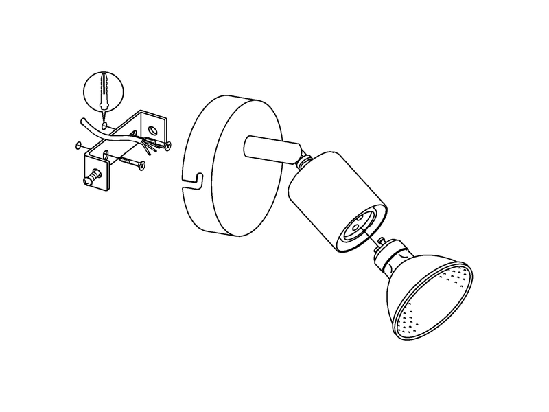 EGLO LED-Lampe BUZZ-LED Spot, nickel-matt GU10
